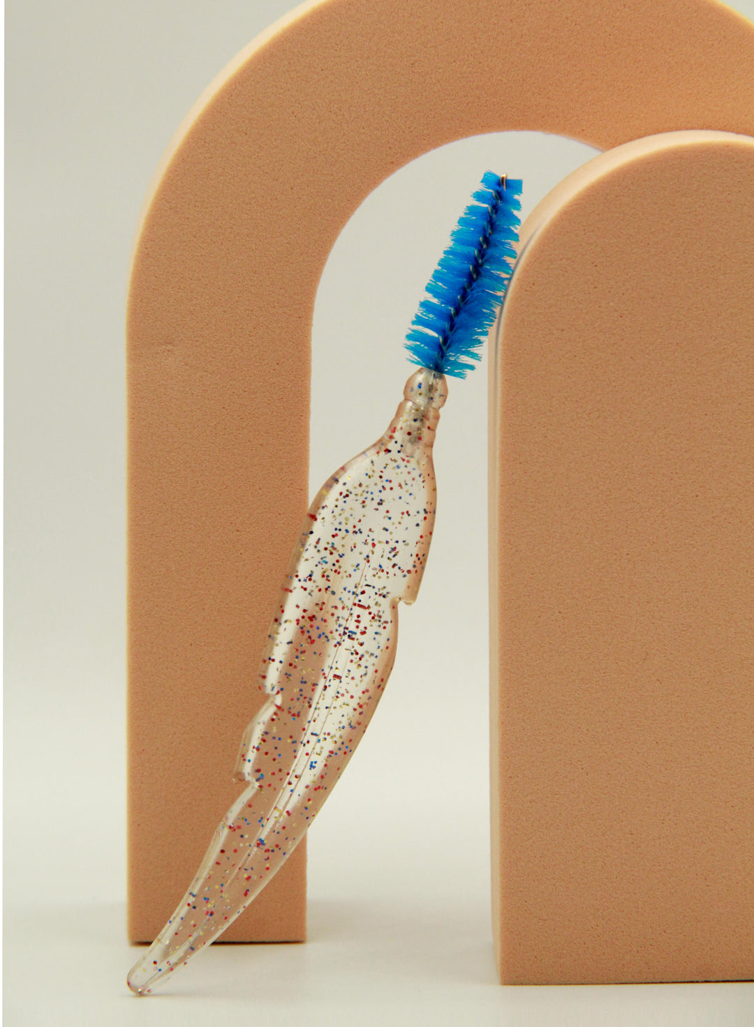 Feather Shape Crystal Shining Eyelash and Eyebrow Brush- Blue