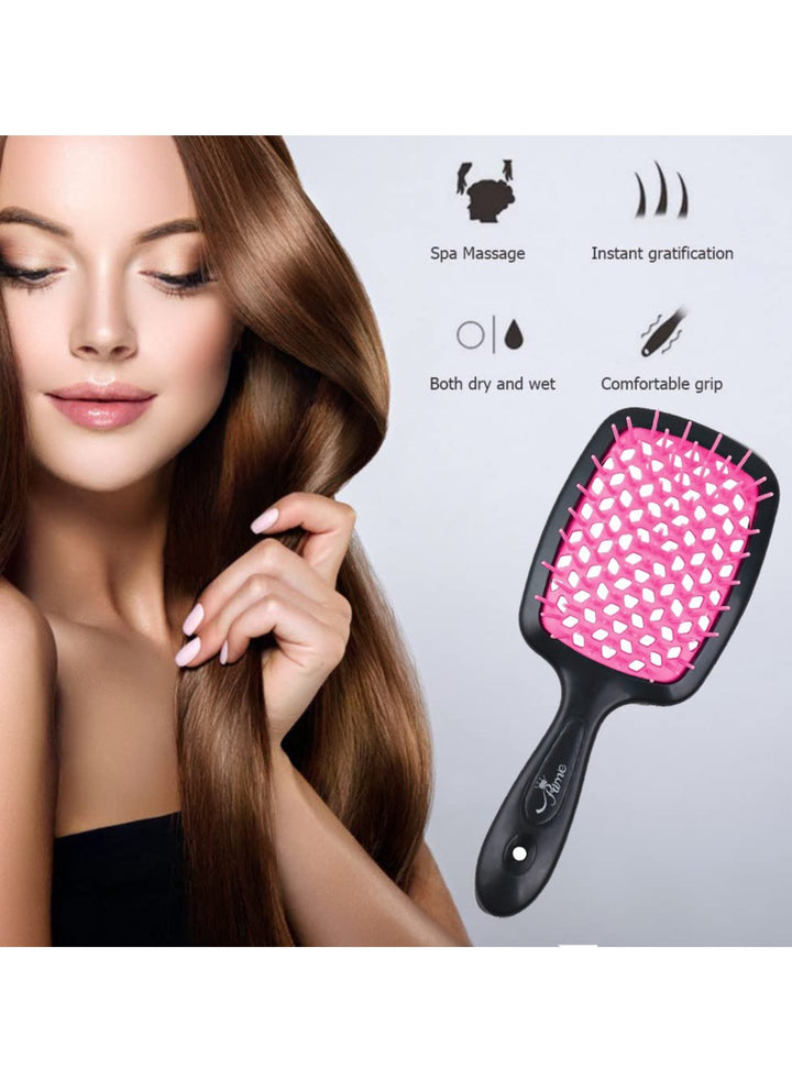 Hair Brush Professional Detangler Superbrush for Men and Women - Black Pink