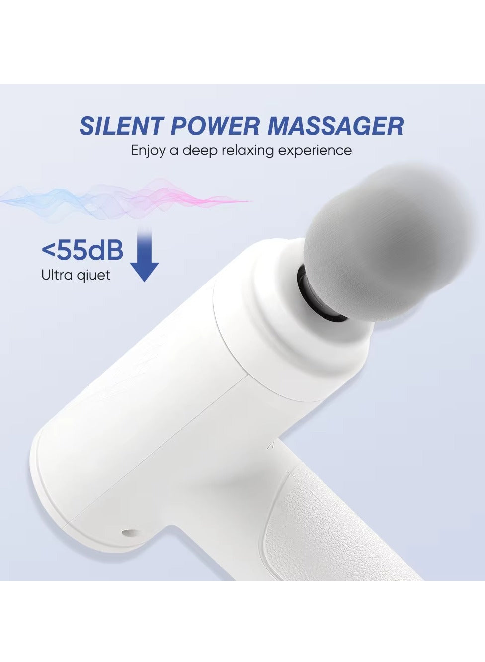 Mini Heat & Cold Massage Gun Massager with 6 Heads for Back & Muscle Relief