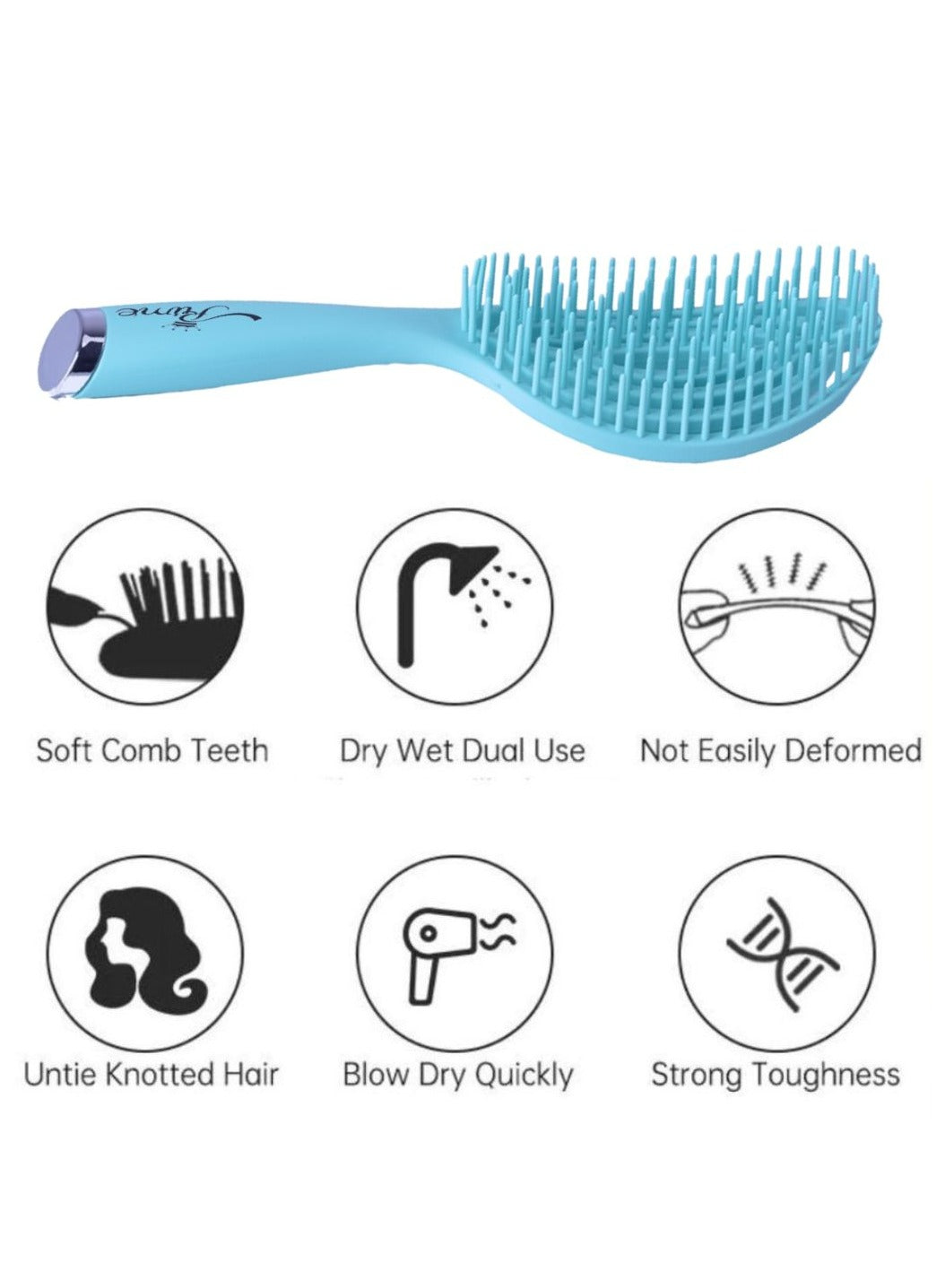 Wet Curly Detangling Hairbrush- Blue