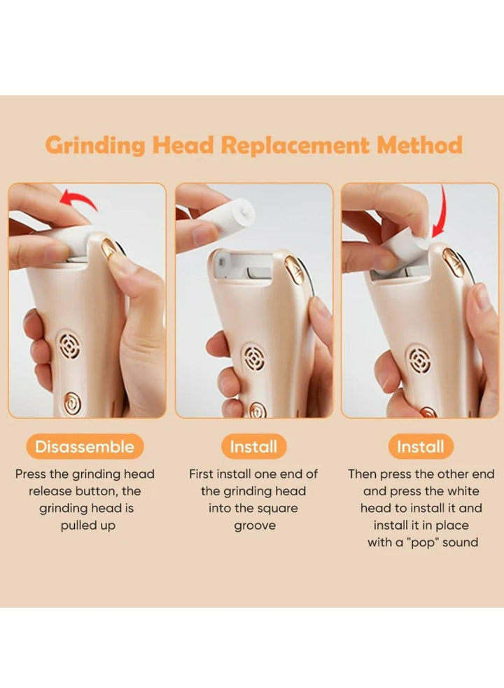 Electric Callus Remover Rechargeable with 3 Grinding Rollers