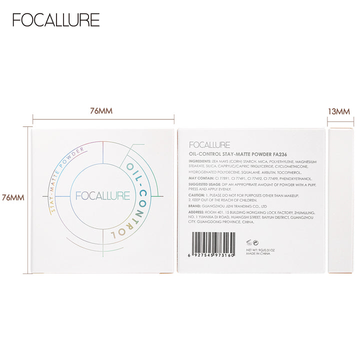 Focallure Oil-Control Pressed Powder #001