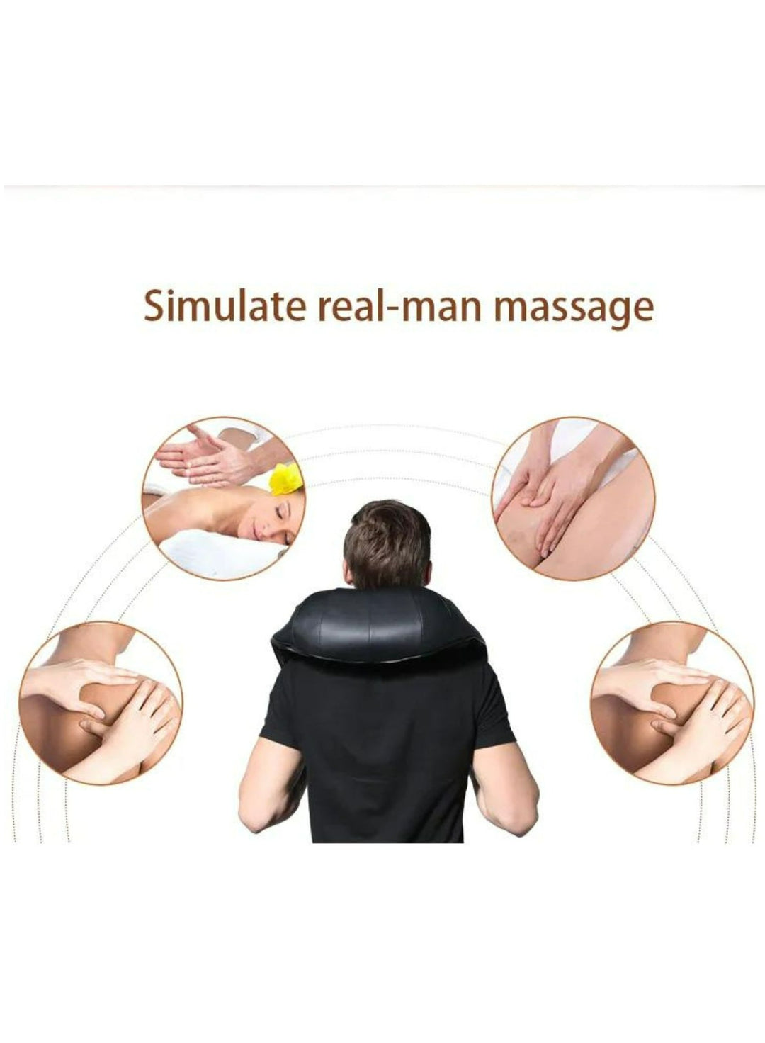 Back Neck Massager with Electric Deep Tissue Kneading Massage