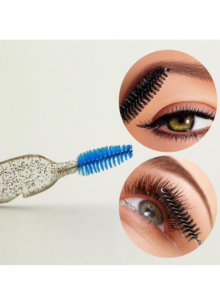 Feather Shape Crystal Shining Eyelash and Eyebrow Brush- Blue