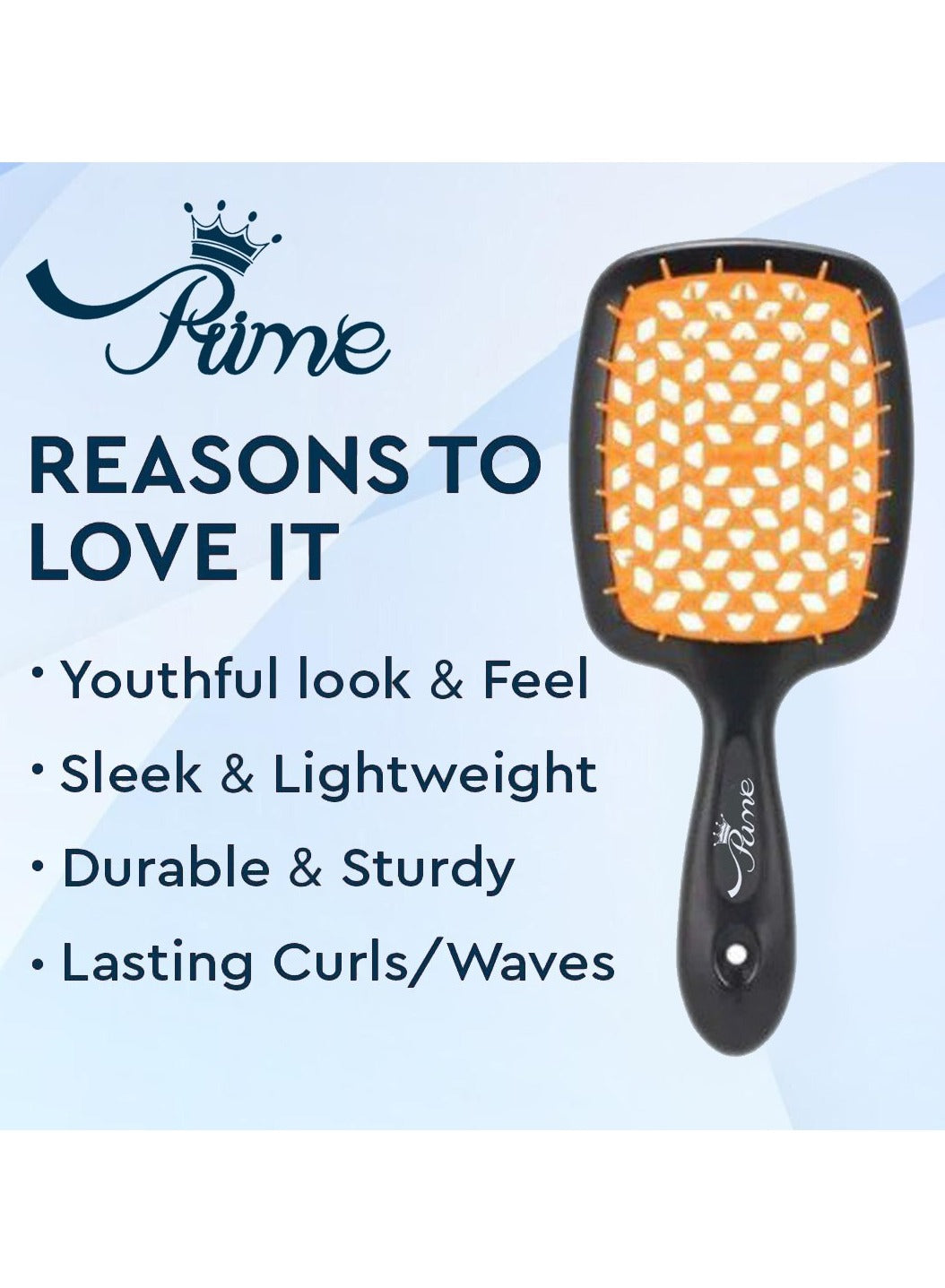 Hair Brush Professional Detangler Superbrush for Men and Women - Black Orange