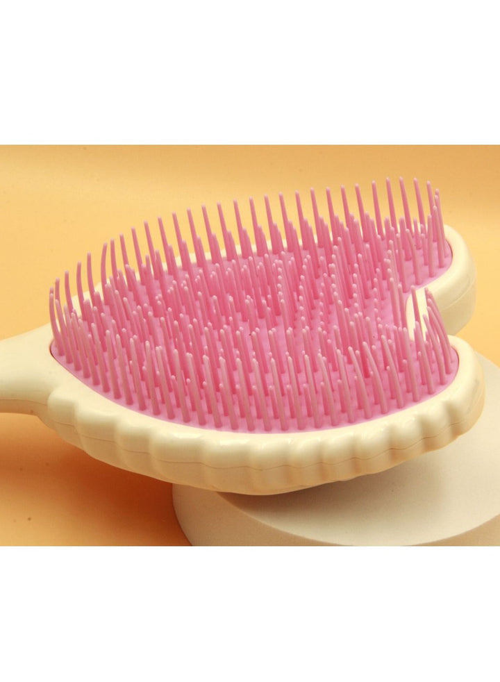 Prime Wet Tangle Detangler Hairbrush comb -Gloss White Pink Bristles