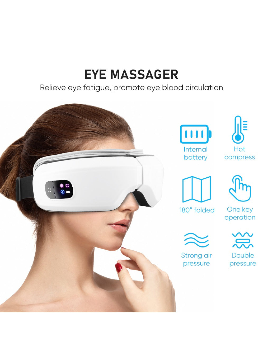 Sleep Eye Mask Foldable Rechargeable Electric Vibration Eye Massager