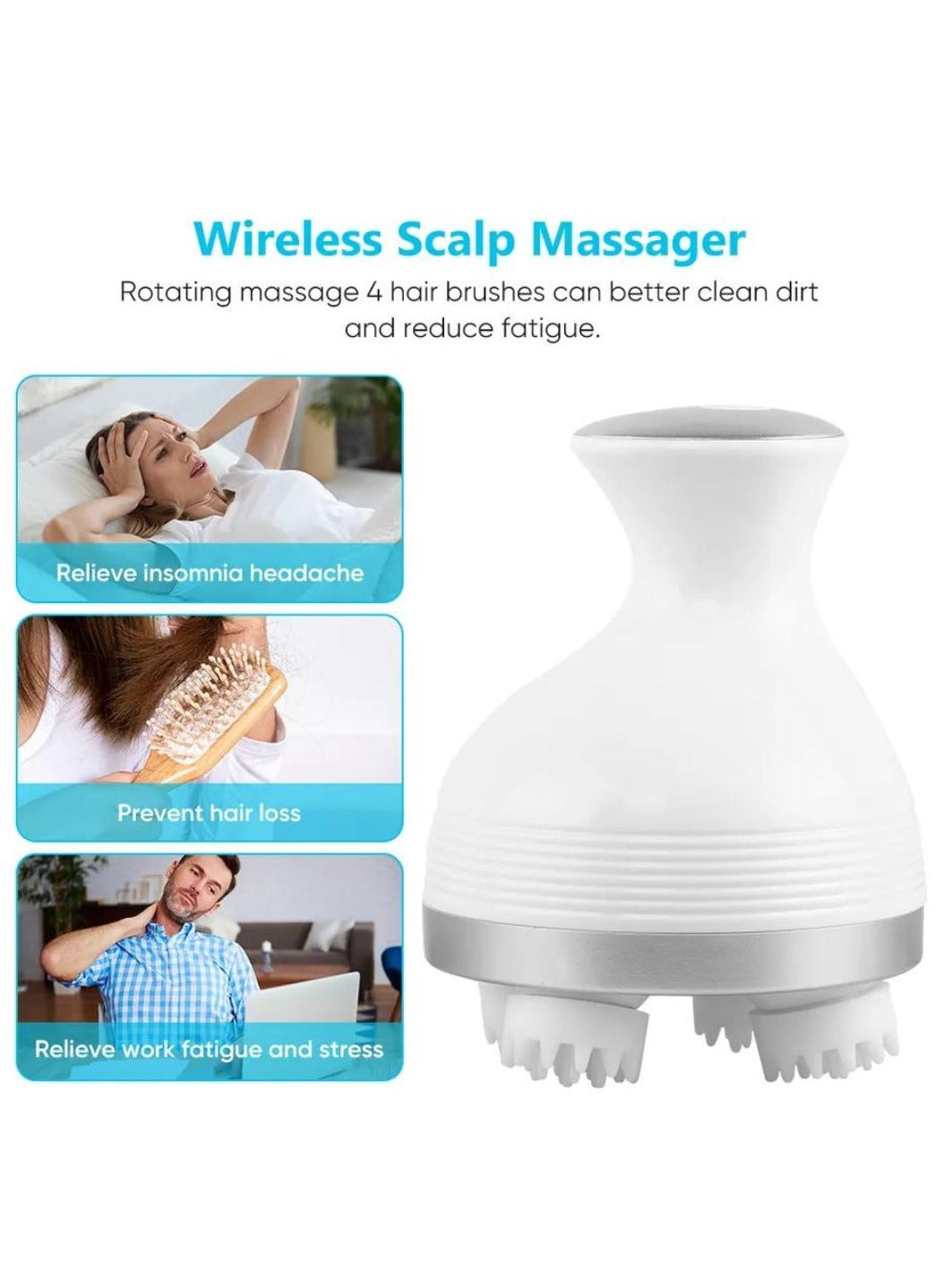 Electronic Scalp Massager Vibrator Portable Waterproof