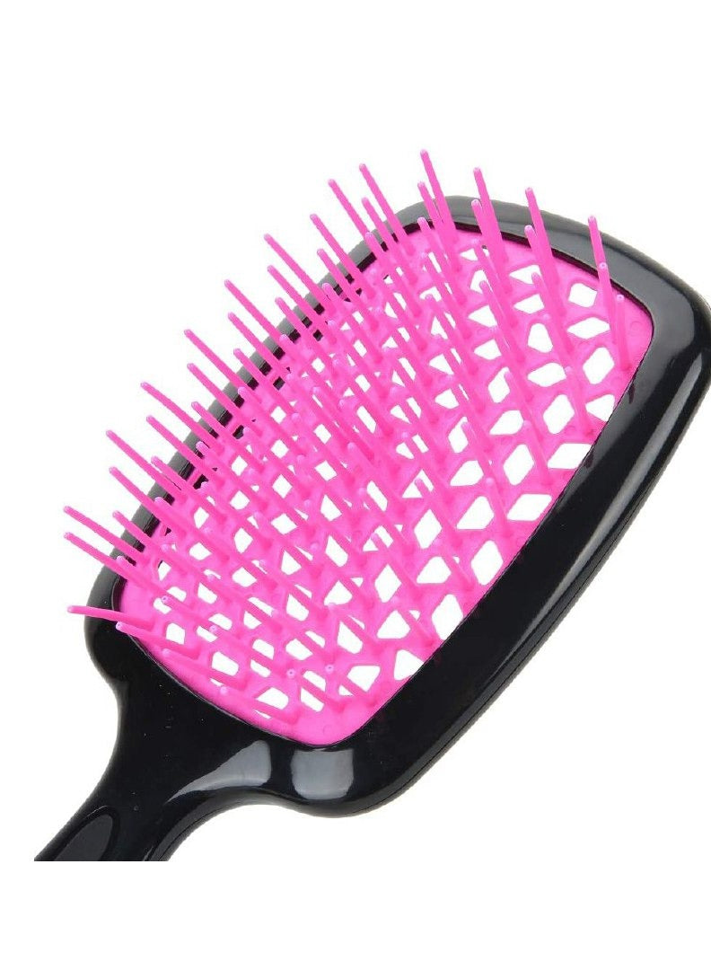 Hair Brush Professional Detangler Superbrush for Men and Women - Black Pink