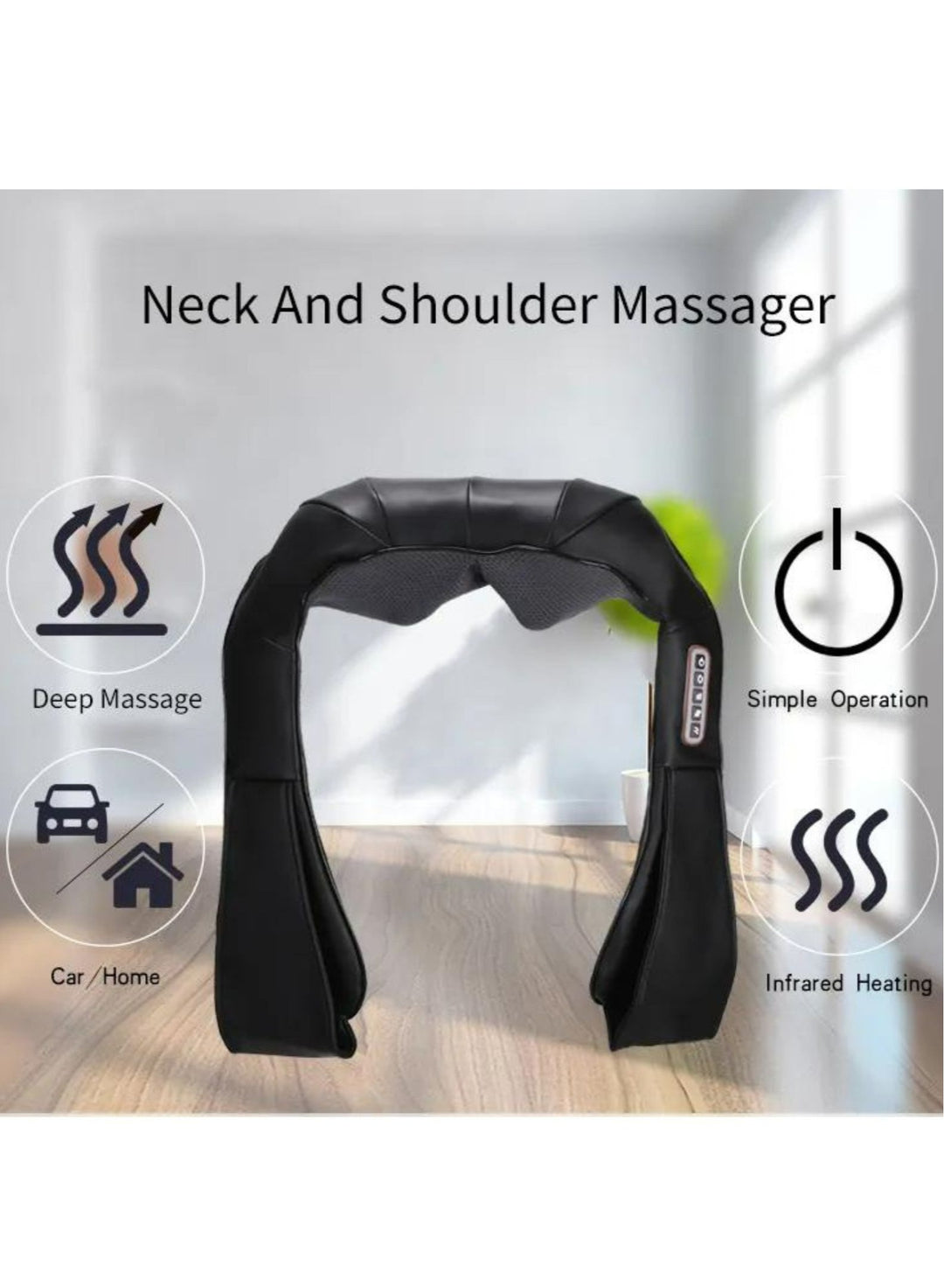 Back Neck Massager with Electric Deep Tissue Kneading Massage