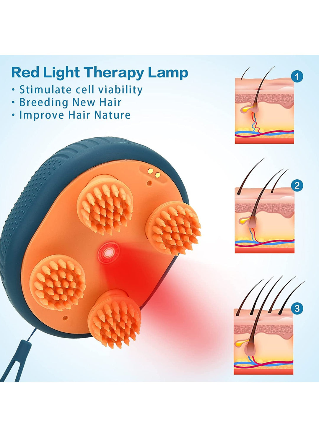 Scalp Massager with Red Light Therapy