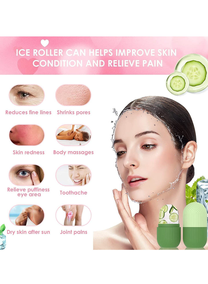 Ice Mold Ice Maker for Face with Anti-Leak& Drip System - Pink