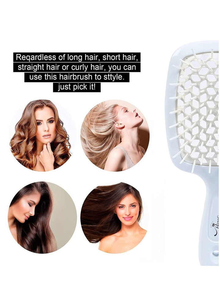 Hair Brush Professional Detangler Superbrush for Men and Women - White