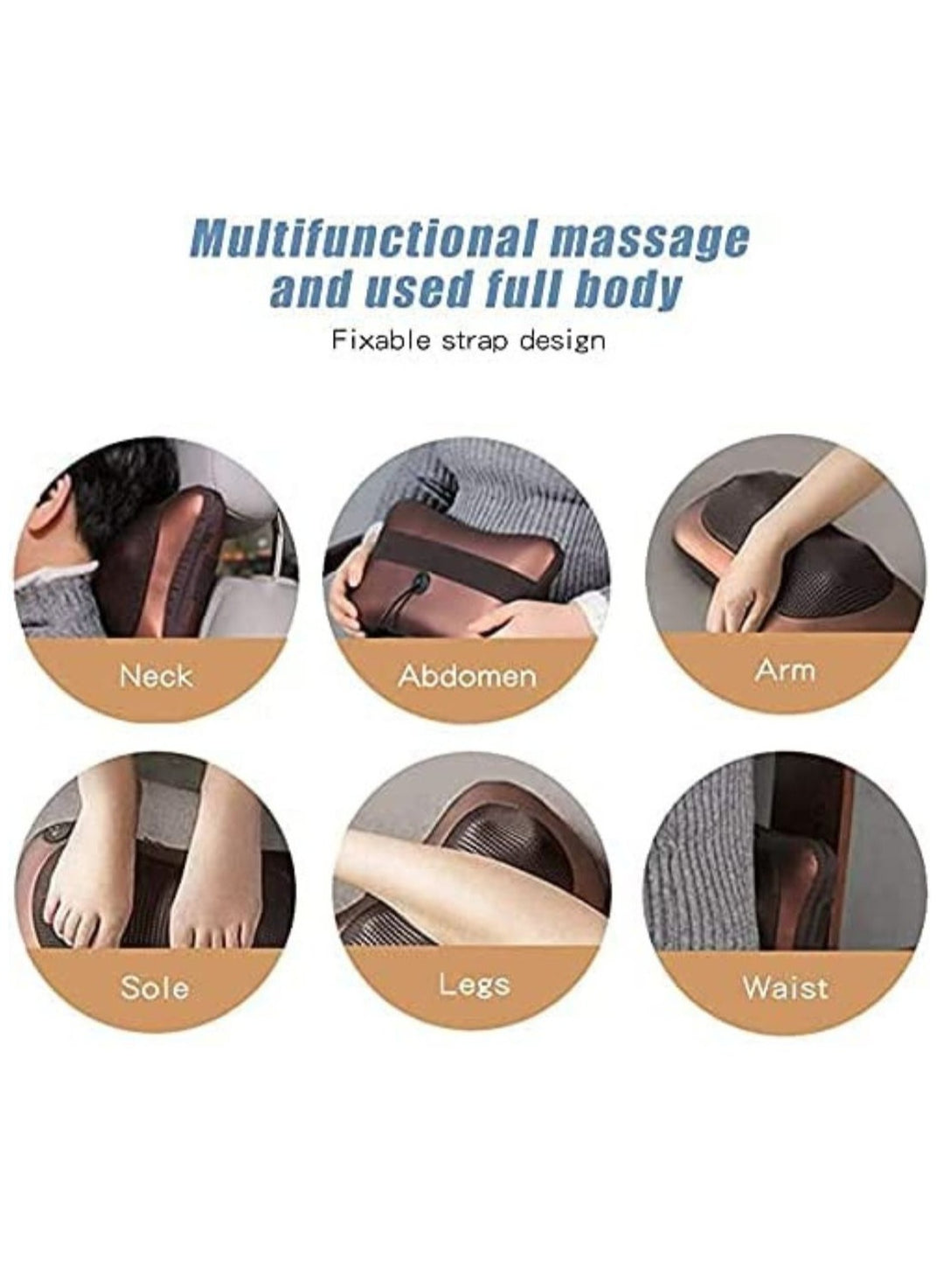 Multifunction Massage Pillow with 8 Massager Heads + EMS Foot Massager