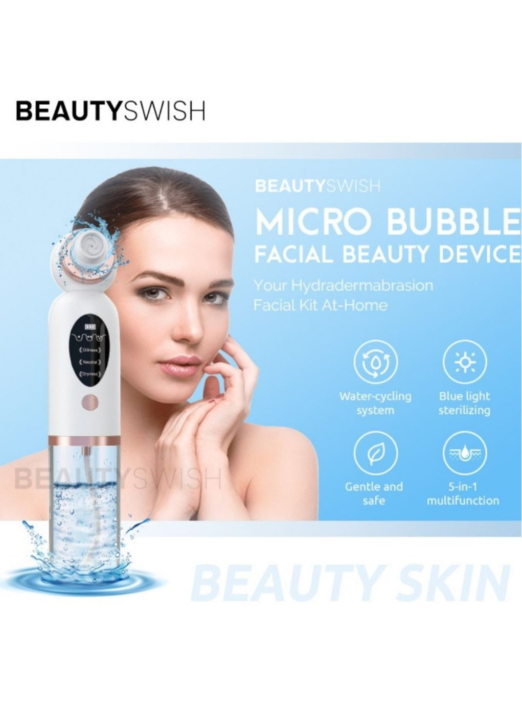 Muye Ultrasonic Face Cleaner Skin Scrubber + Blackhead Remover Nose Deep Cleaner skin Care Bundle Offer