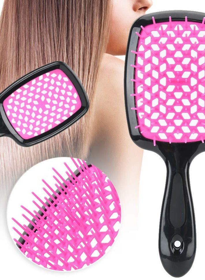 Hair Brush Professional Detangler Superbrush for Men and Women - Black Pink