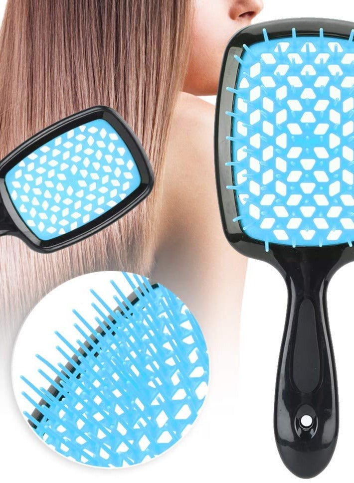 Hair Brush Professional Detangler Superbrush for Men and Women - Black Blue