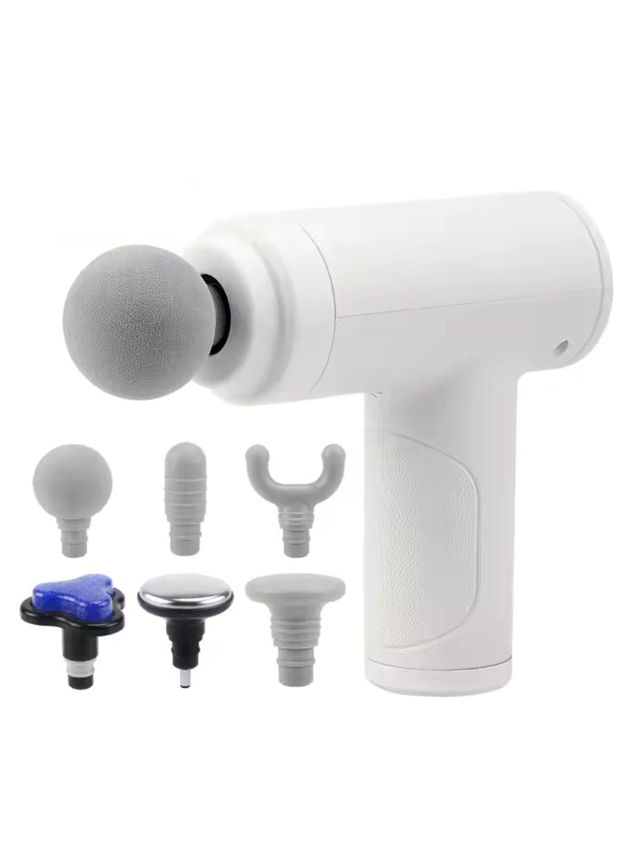 Mini Heat & Cold Massage Gun Massager with 6 Heads for Back & Muscle Relief