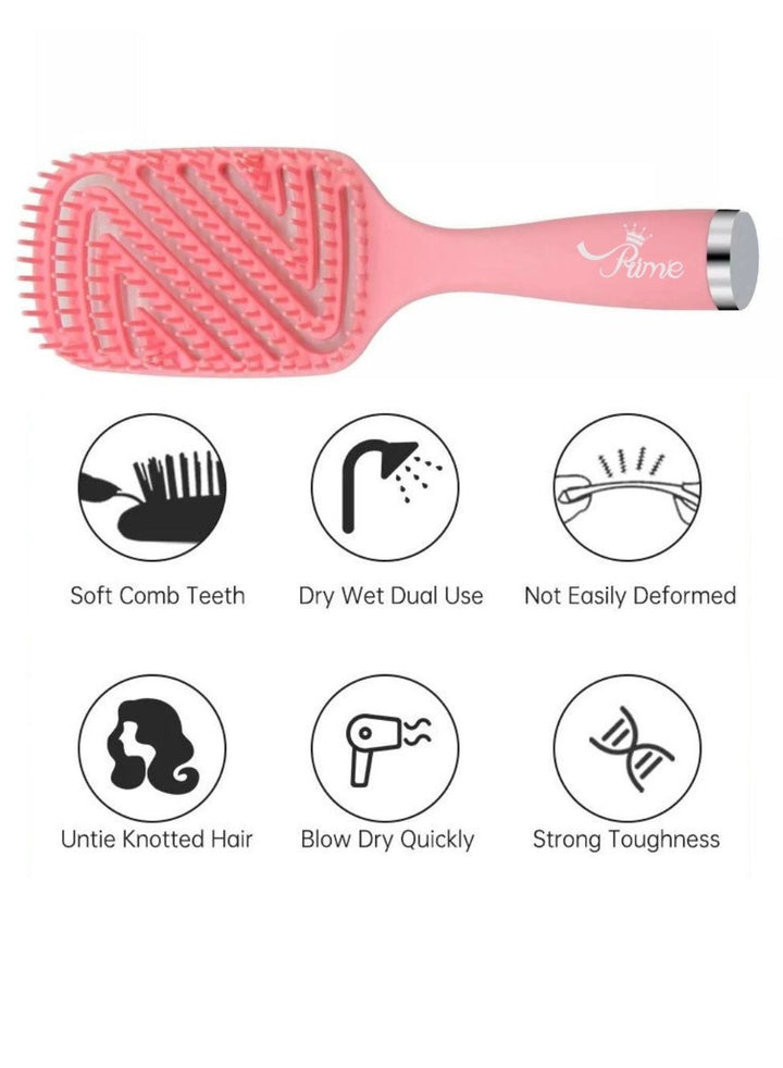 Wet Curly Detangling HairBrush & Hair Scalp Massage Comb - Pink