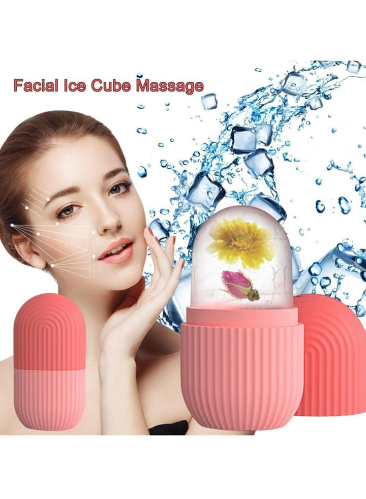 Ice Mold Ice Maker for Face with Anti-Leak& Drip System - Pink