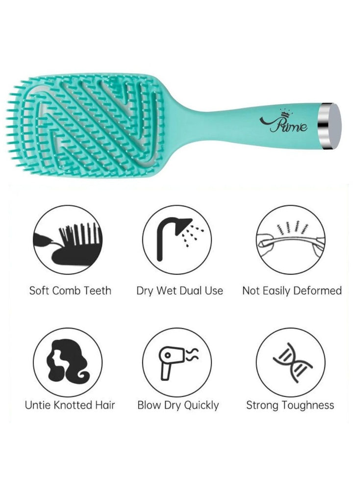 Wet Curly Detangling HairBrush & Hair Scalp Massage Comb - Green