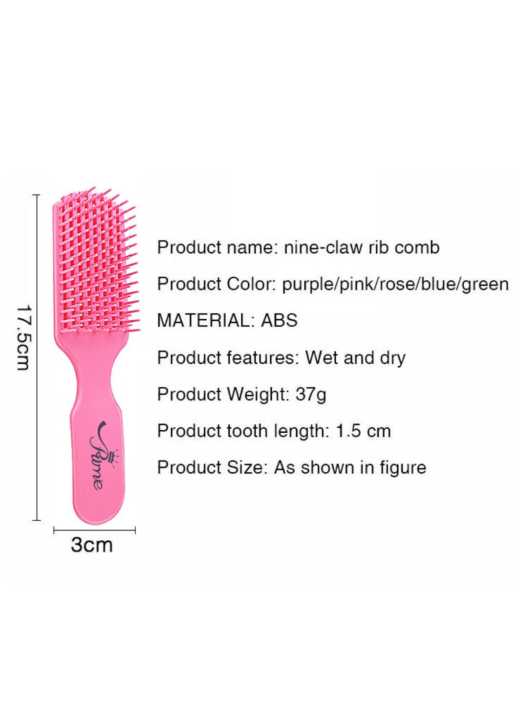 Anti-Static Comb Detangling Mini HairBrush - Pink