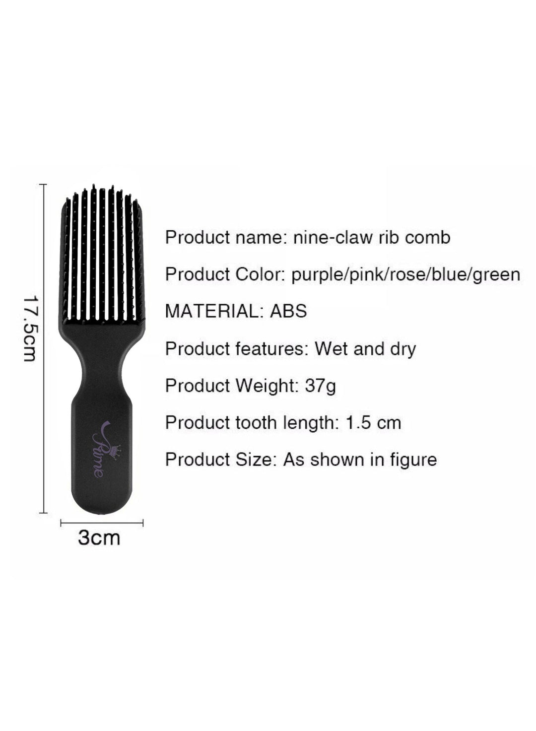 Anti-Static Comb Detangling Mini HairBrush - Black