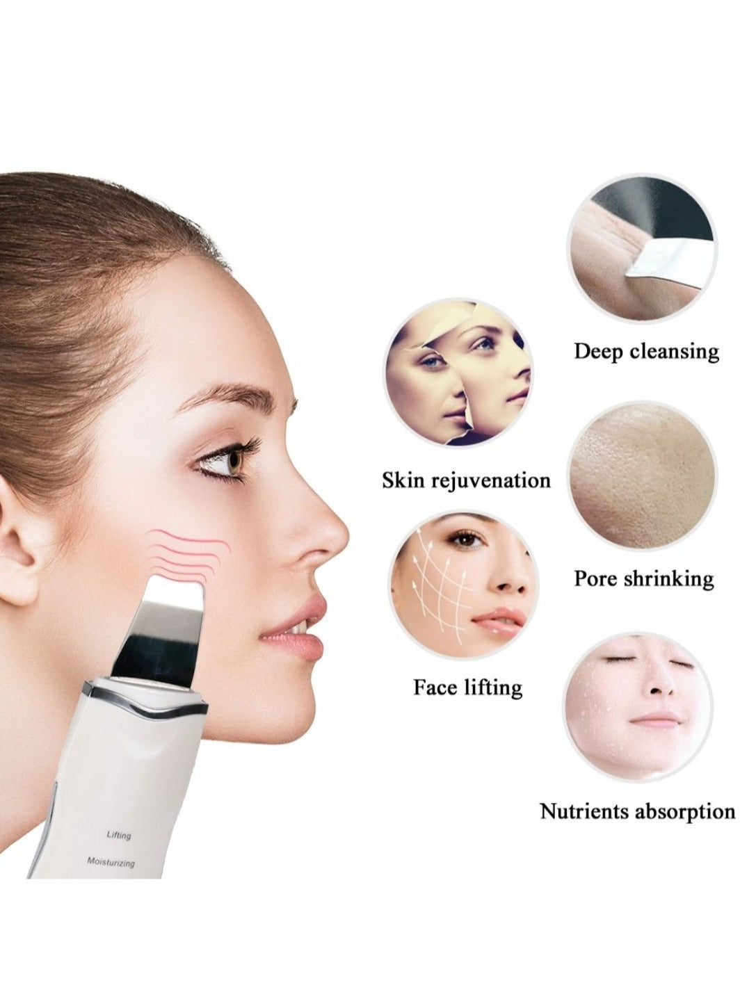 Muye Ultrasonic Face Cleaner Skin Scrubber + Blackhead Remover Nose Deep Cleaner skin Care Bundle Offer