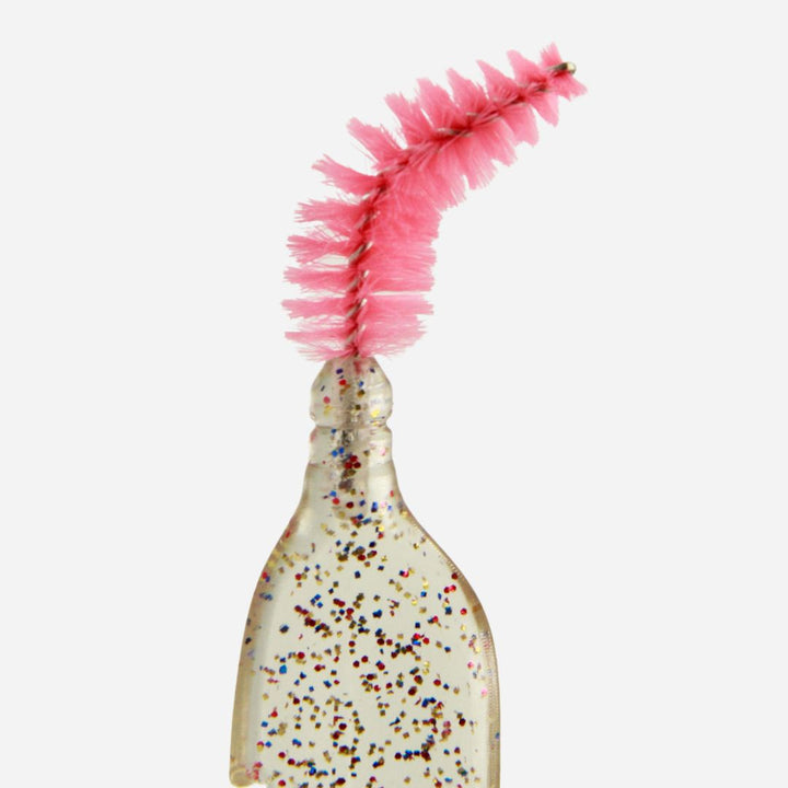 Feather Shape Crystal Shining Eyelash and Eyebrow Brush- Pink