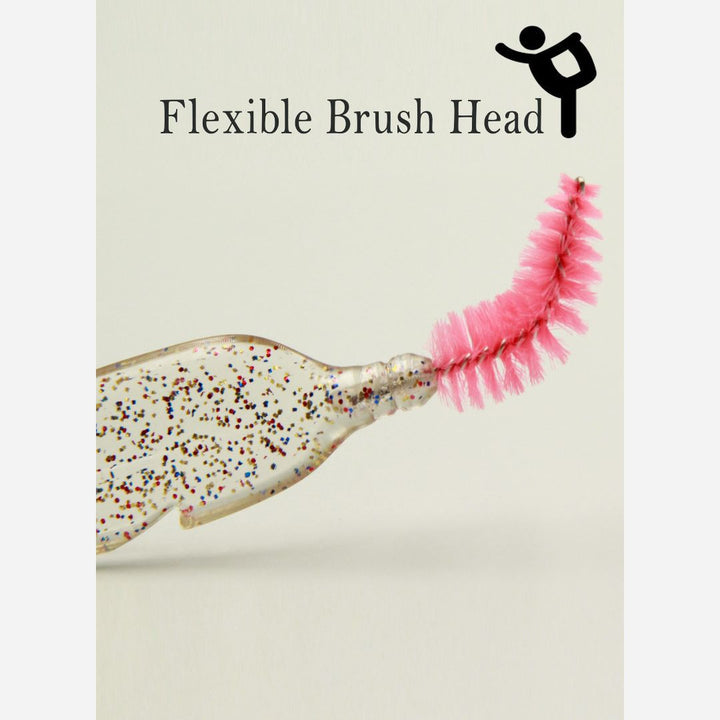 Feather Shape Crystal Shining Eyelash and Eyebrow Brush- Pink