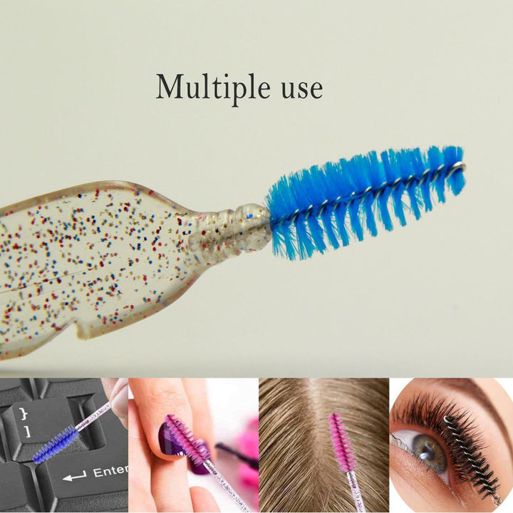 Feather Shape Crystal Shining Eyelash and Eyebrow Brush- Blue