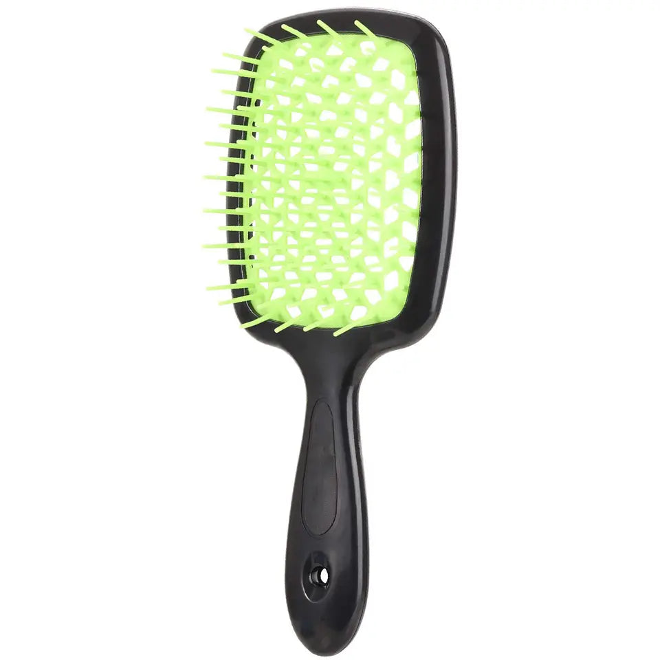 Hair Brush Professional Detangler Superbrush for Men and Women - Black Green