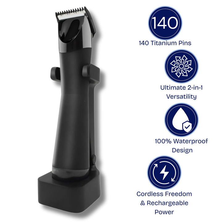 Ultimate Waterproof 2-in-1 Cordless Electric Groomer: Beard Trimmer & Full Body Shaver