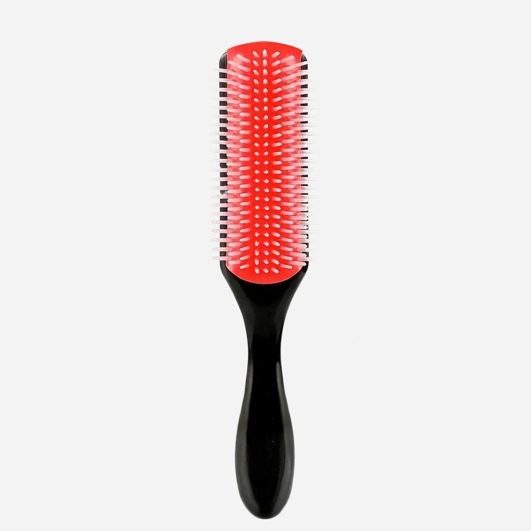 Detangling  Styling Curling Round Hair Brush - Black Red