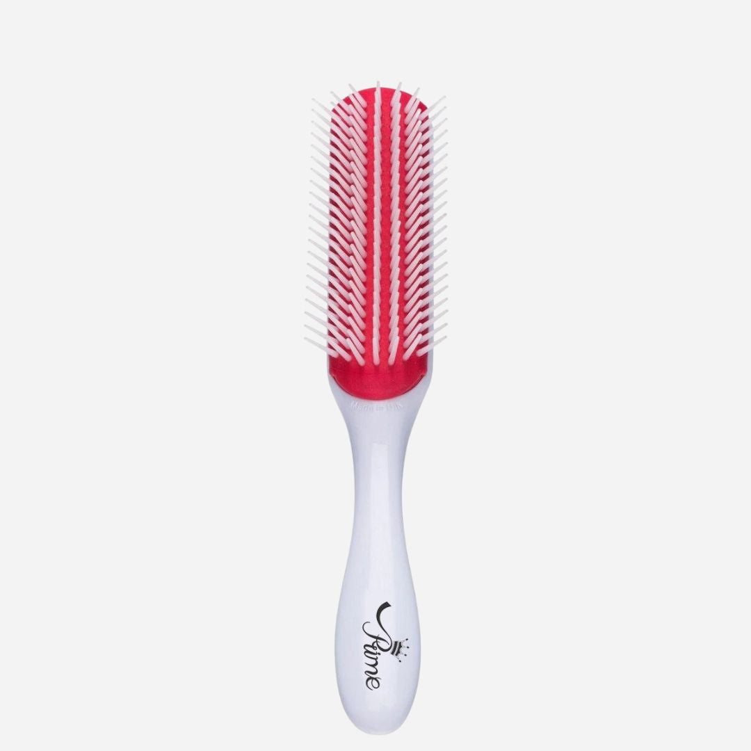 Detangling  Styling Curling Round Hair Brush - White Red