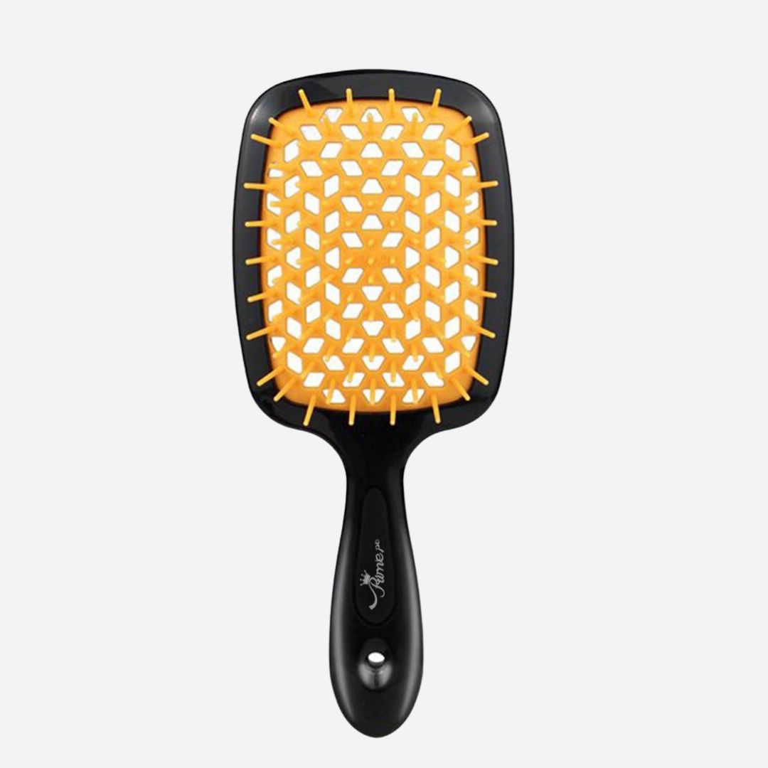 Hair Brush Professional Detangler Superbrush for Men and Women - Black Orange