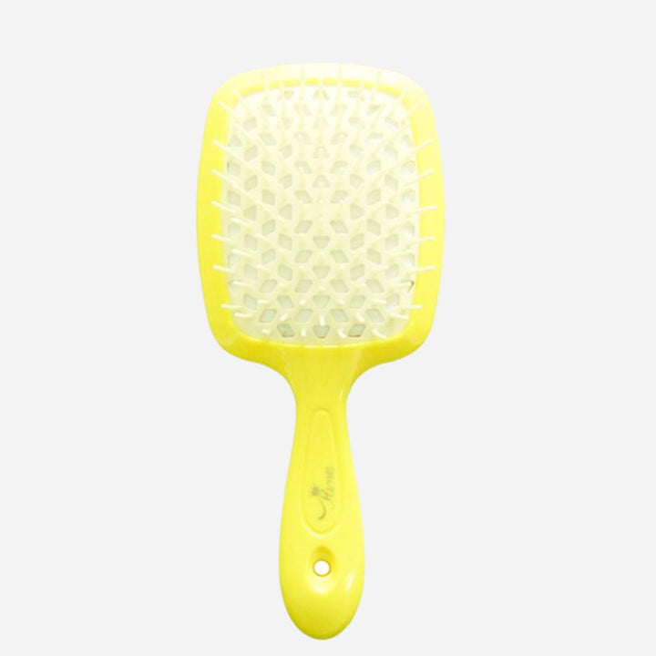 Hair Brush Professional Detangler Superbrush for Men and Women - White Yellow