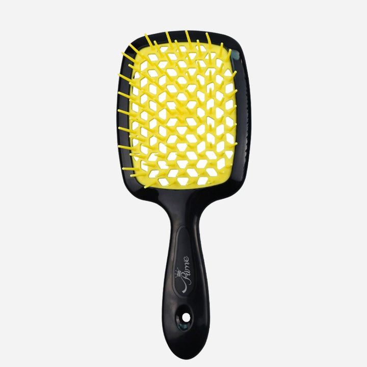 Hair Brush Professional Detangler Superbrush for Men and Women - Black Yellow