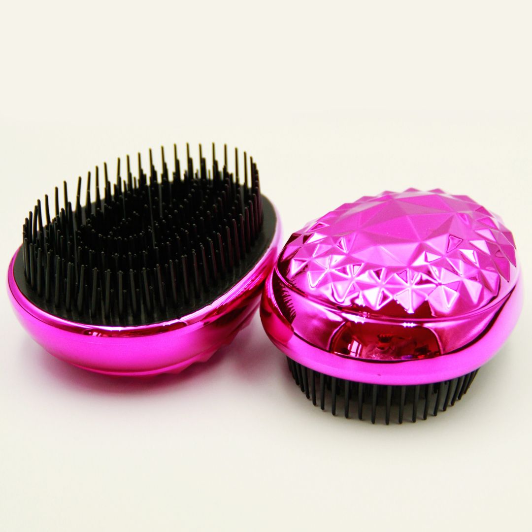 Mini Hair Brush Styling Detangler Hair Scalp Massage Comb - Pink