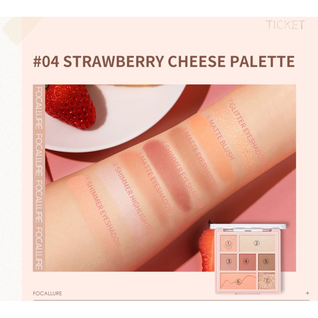 Multi Face Makeup Palette All In 1-#4 Strawberry Cheese Palette