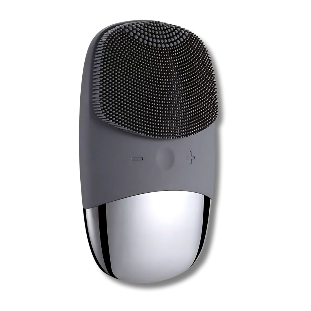 3-in-1 Sonic Silicone Facial Cleansing Brush (Black) - Deep Cleanse, Enhance Absorption & Massage