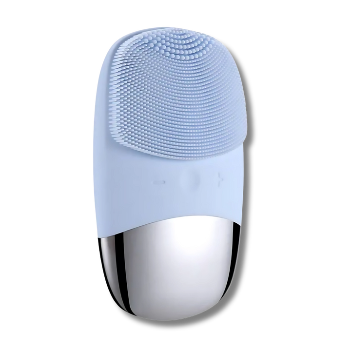 3-in-1 Sonic Silicone Facial Cleansing Brush (Blue) - Deep Cleanse, Enhance Absorption & Massage