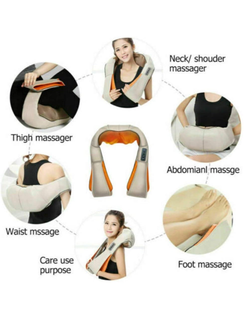 Back Neck Shoulder Massager + Massage Gun With 6 Speeds