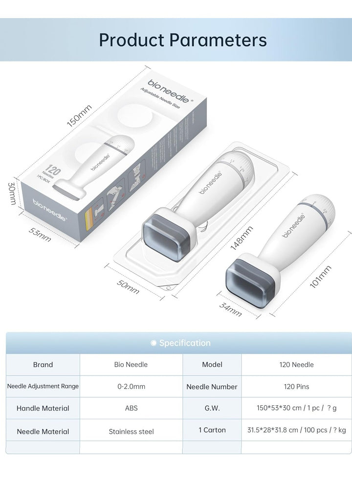 Adjustable 0-2mm 120 Pins Derma Stamp - Microneedling Derma Stamp