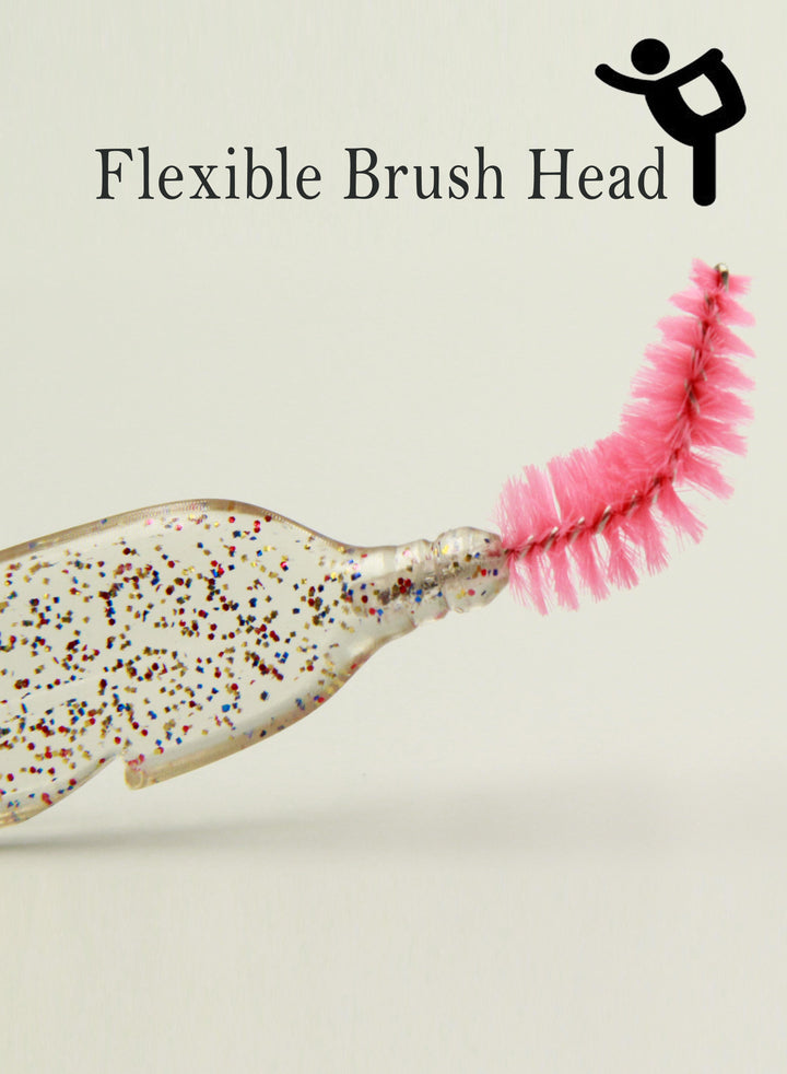 Feather Shape Crystal Shining Eyelash and Eyebrow Brush- Pink