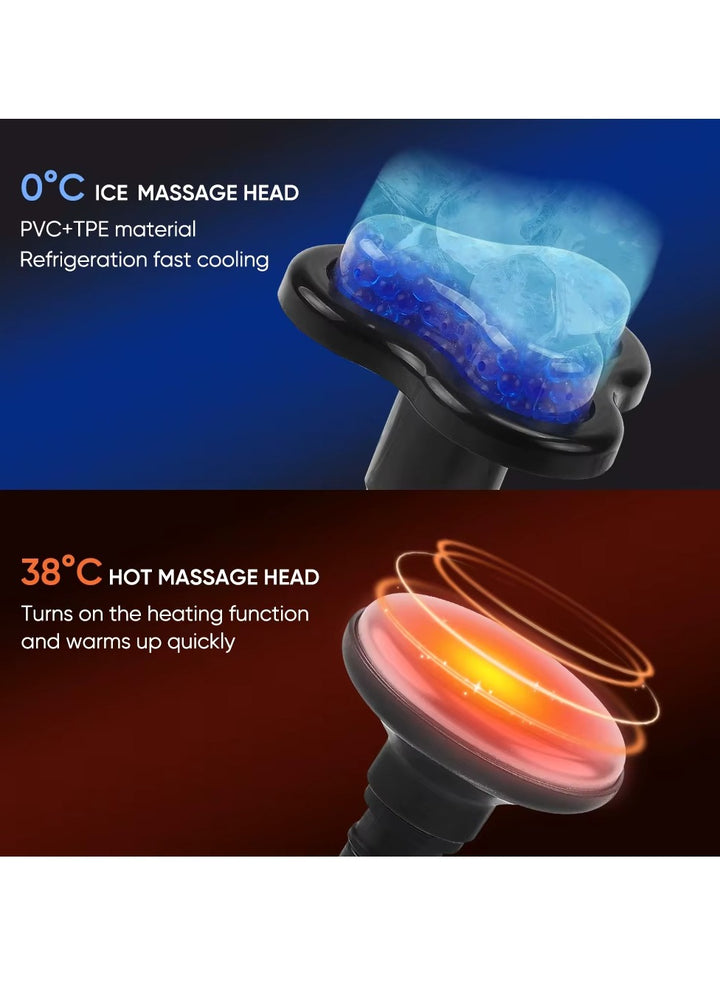 Mini Heat & Cold Massage Gun Massager with 6 Heads for Back & Muscle Relief