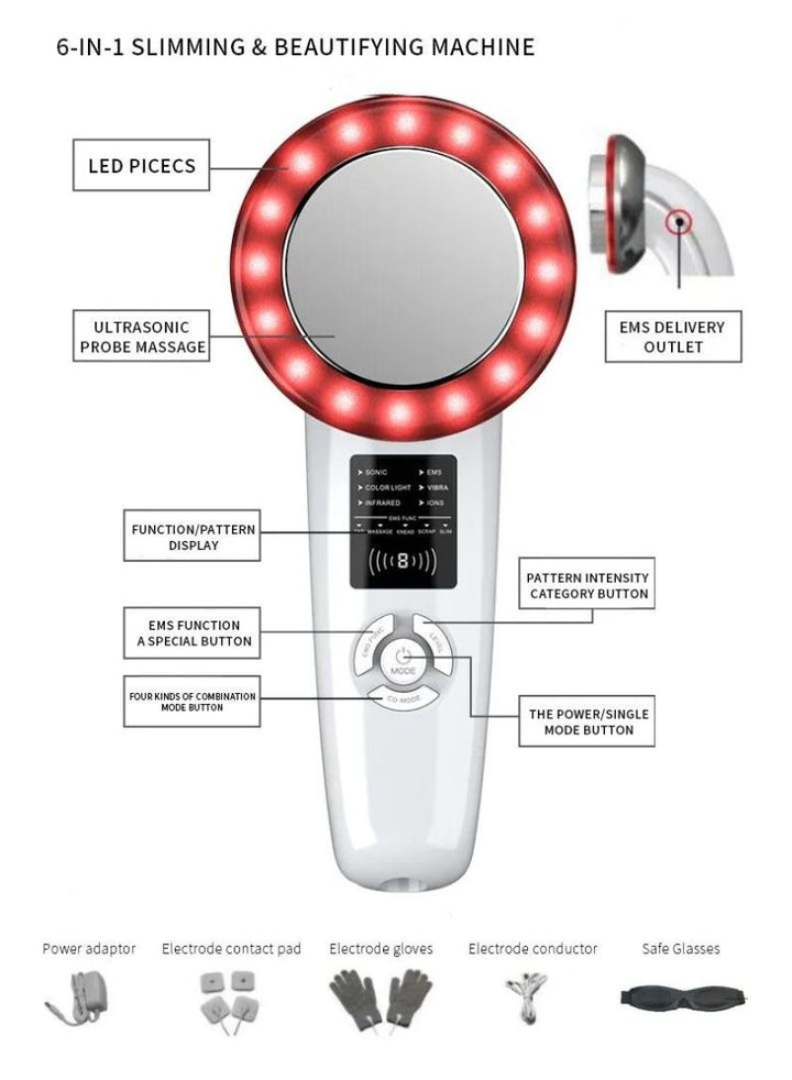 Deep Facial Clean Machine + EMS Slimming LED Therapy Facial Massager + 5 in 1 Face Lift Device + Face Nano Mist Spray