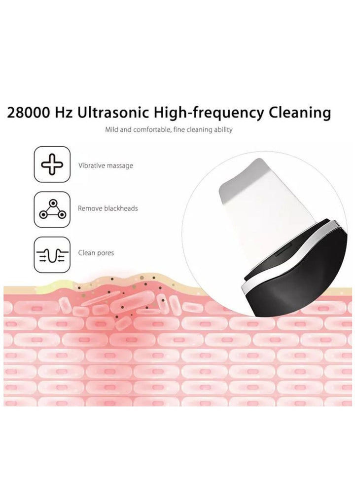 Ultrasonic Deep Facial Clean Machine Skin Scrubber Blackhead Removal Pimple Extractor Pores Unclog Face Cleanser Peeling Shovel Rechargeable