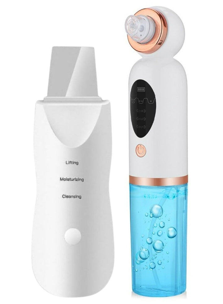 Ultrasonic Face Cleaner Skin Scrubber + Blackhead Remover Nose Deep Cleaner