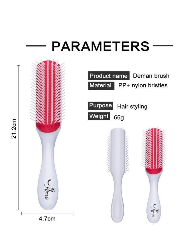 Detangling  Styling Curling Round Hair Brush - White Red